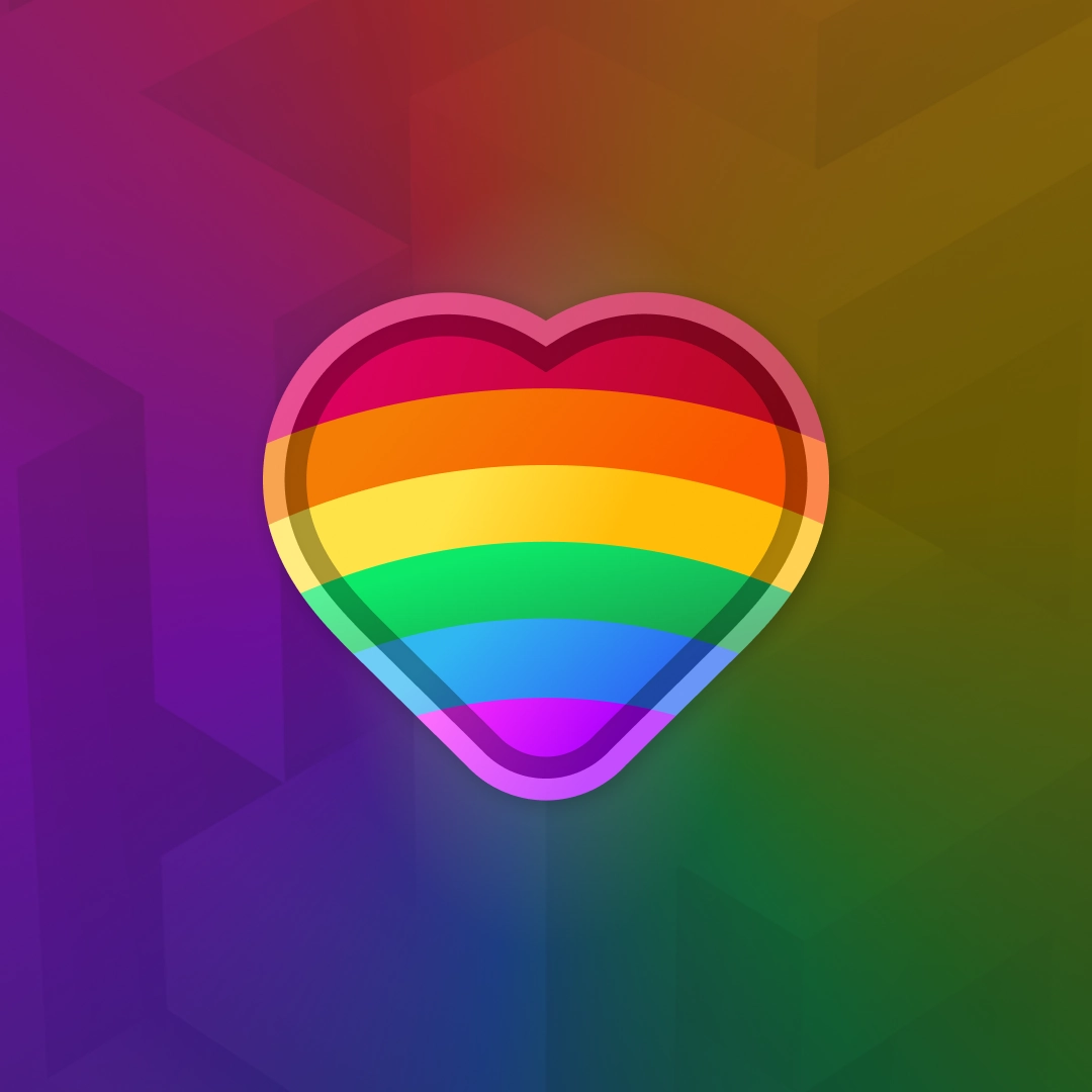 Modrinthās Pride badge over a rainbow background.
